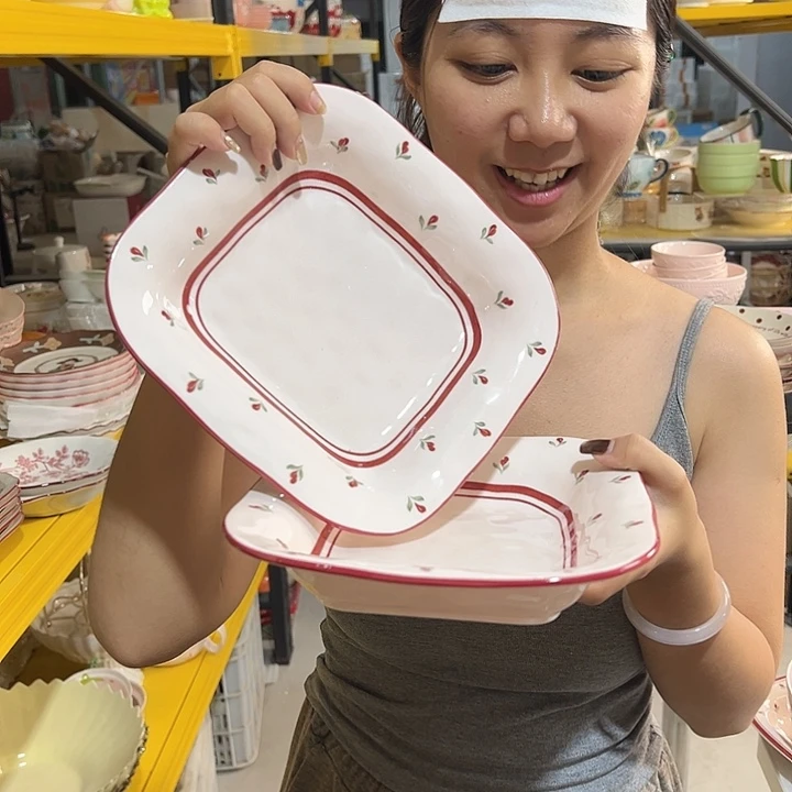 潮州源头工厂陶瓷微瑕釉下彩8寸