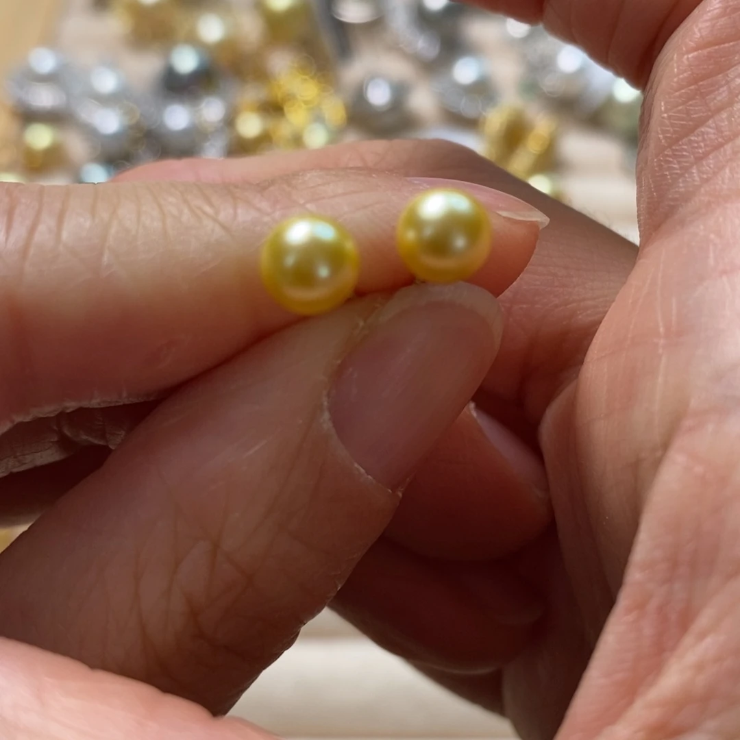 海水珍珠耳饰银S925镶嵌