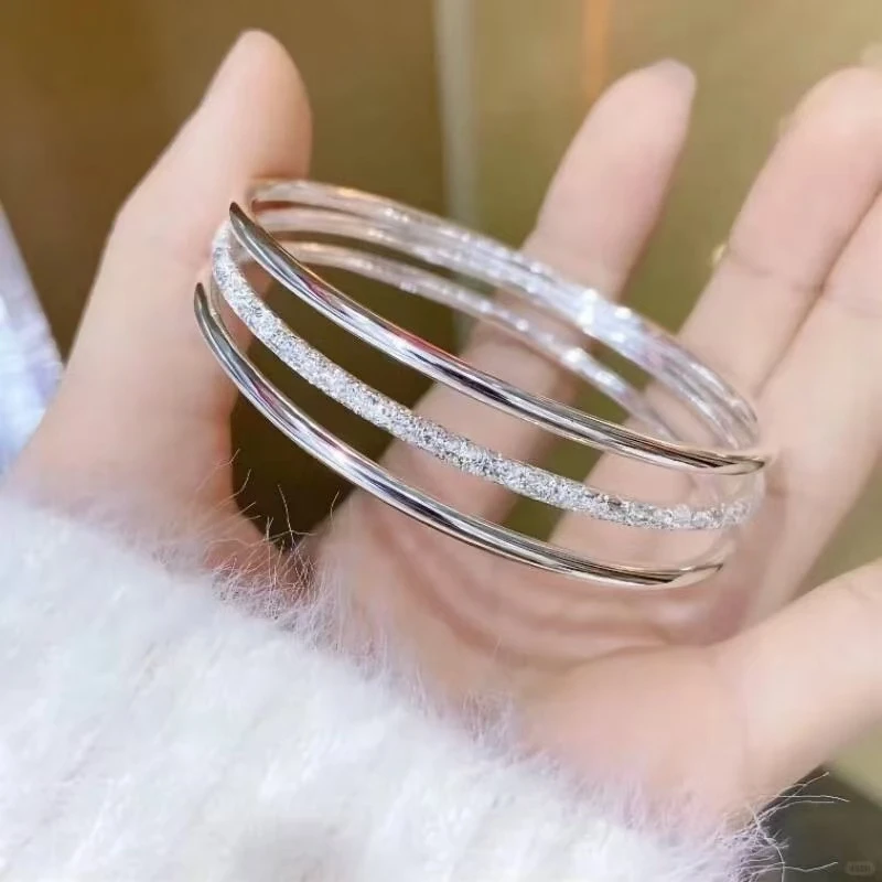 足银手镯 999.9【S31】三生三世闭口经典简约款浪漫时尚百搭手镯