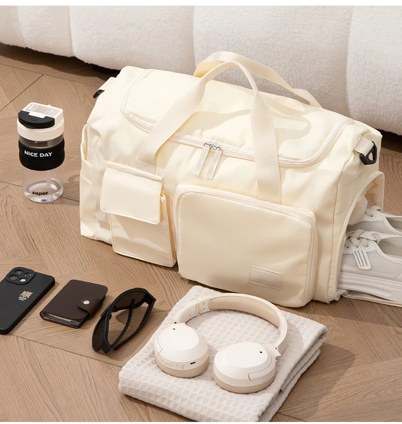 行李袋大容量结实短途出差行李包休闲旅行包套拉杆多功能健身包