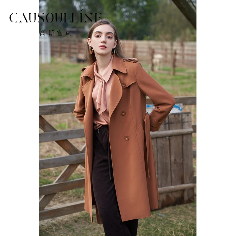 高斯雪岚【春装上新】气质时尚休闲韩版外套气质风衣女24117062