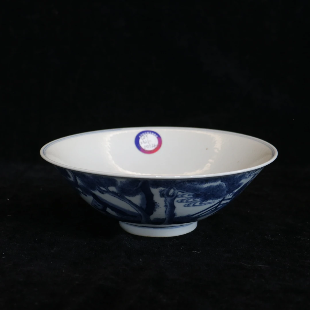 清代 康熙青花竹林七弦图大碗