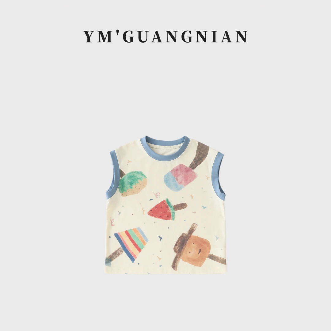 【幼棉光年】夏季男童无袖卡通运动印花背心1220666