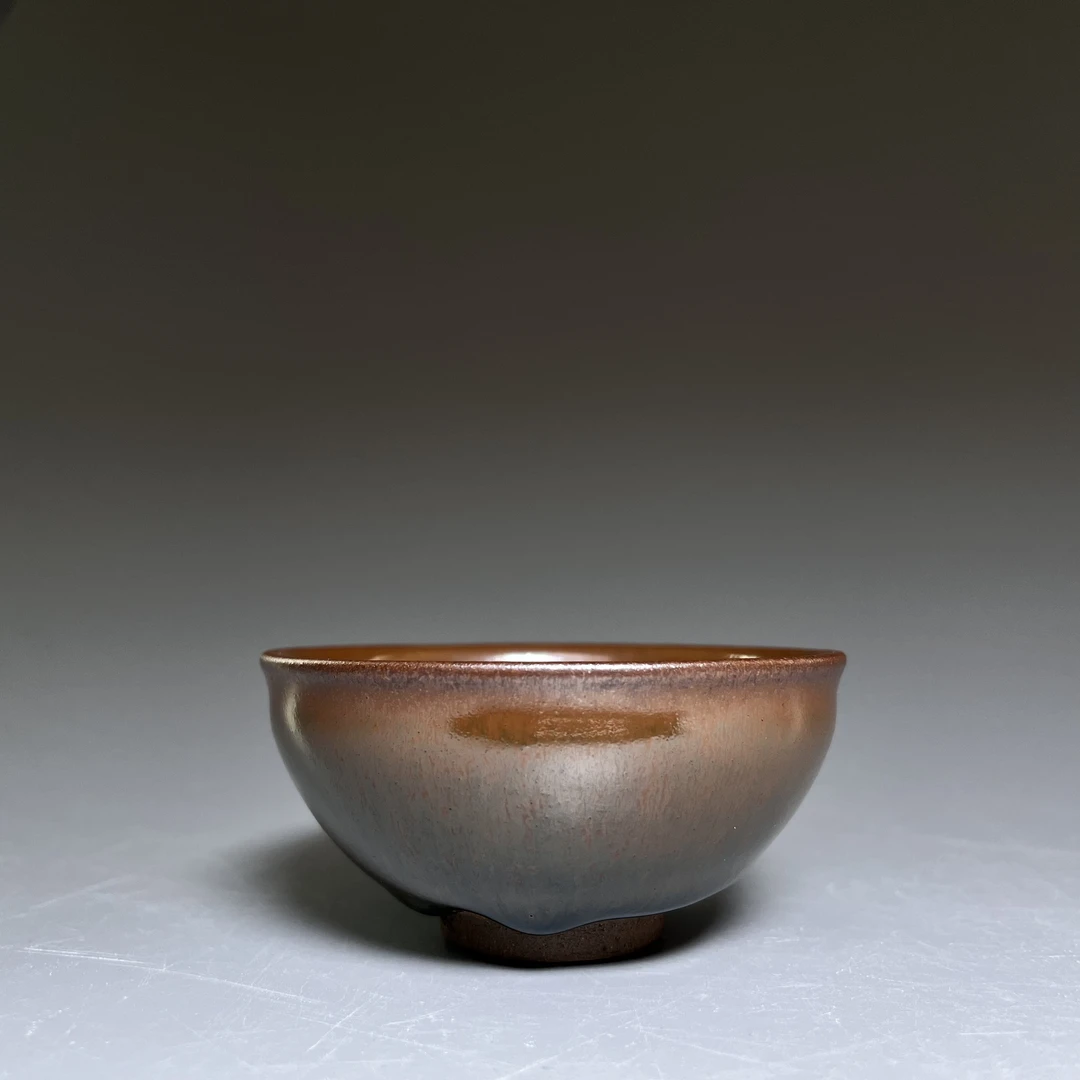 吴兴乾柴烧建盏主人杯手作陶瓷高端复古茶盏柿红兔毫香炉鬲75770