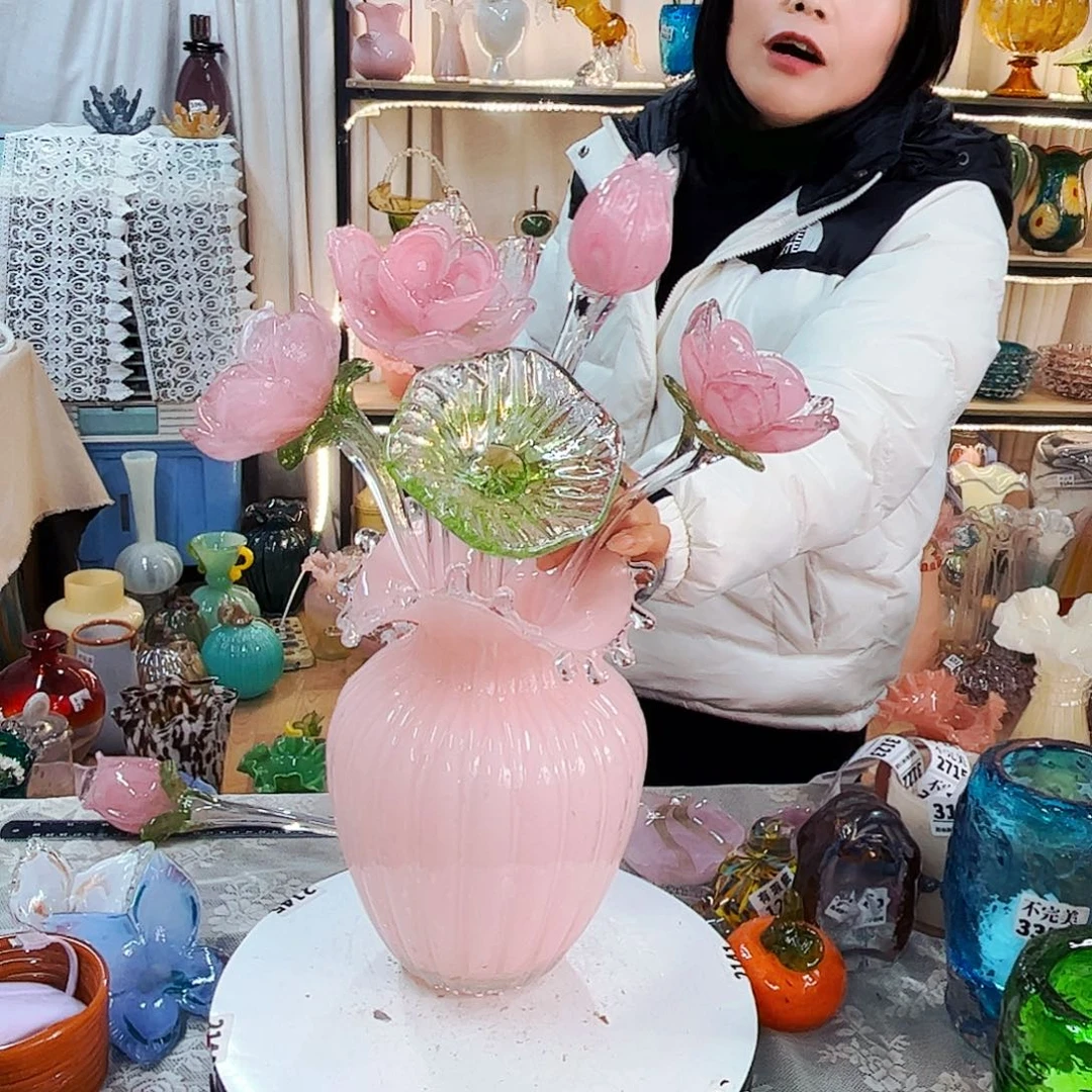 小***小5花1瓶家悦美居琉璃摆件