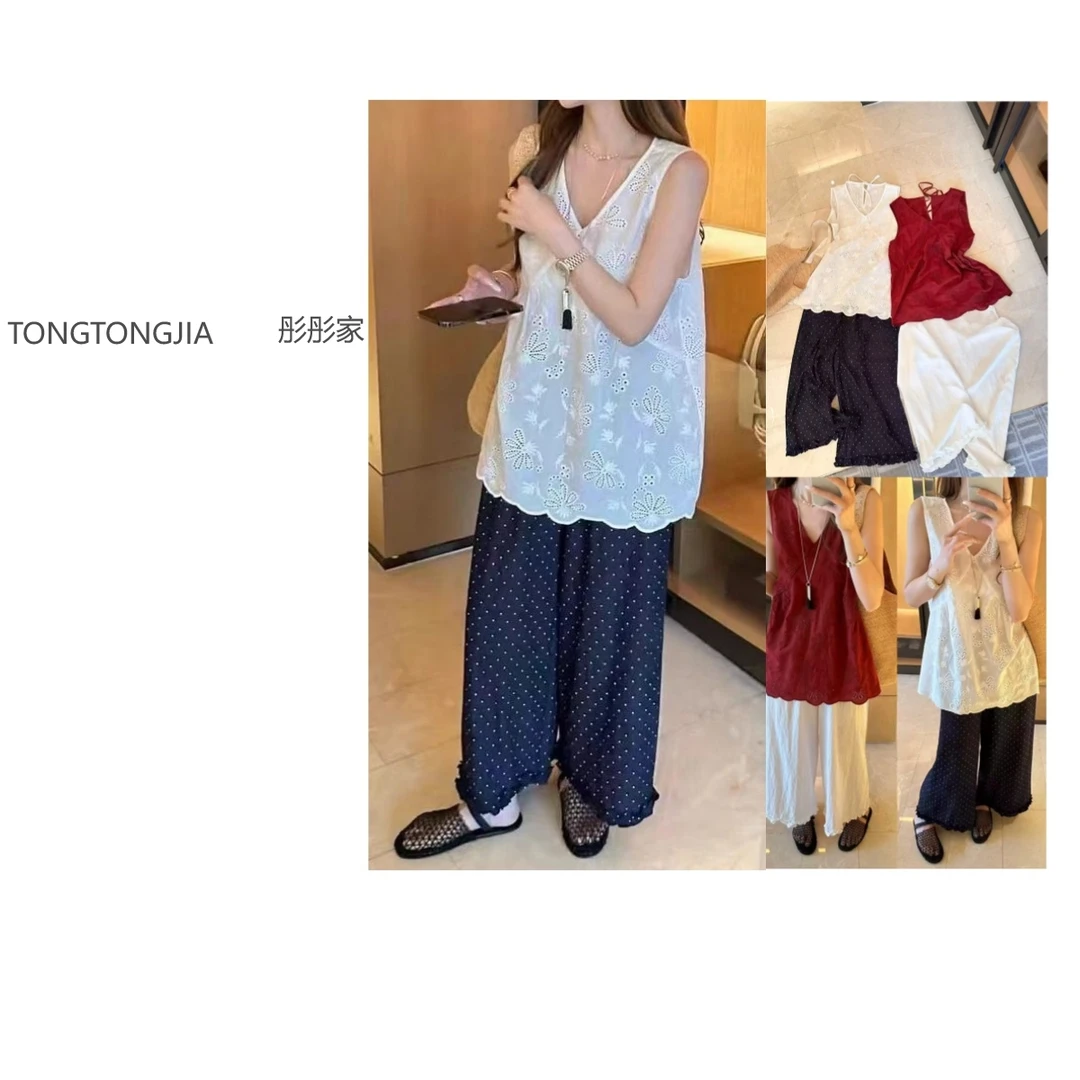 #2025新款韩系简约宽松背心+裤子两件套