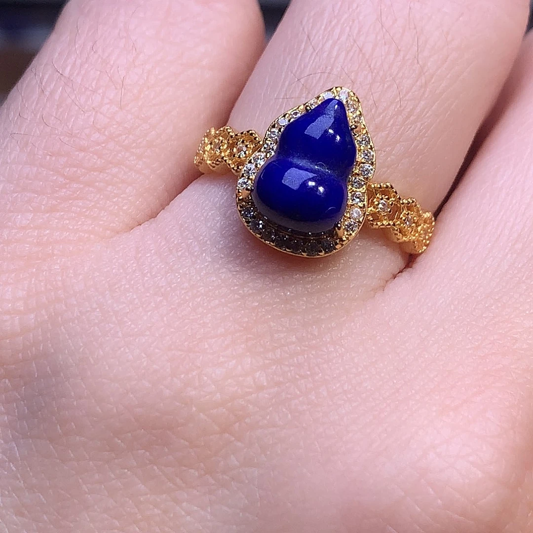 青金石银S925镶嵌戒指