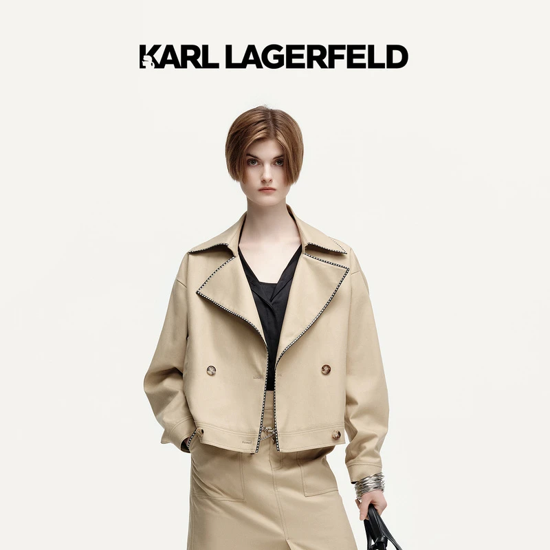 【安迪专享】KARLLAGERFELD秋冬新款短风衣老佛爷K26L3050