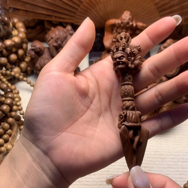 檀香木其他老山檀香手把件金刚杵