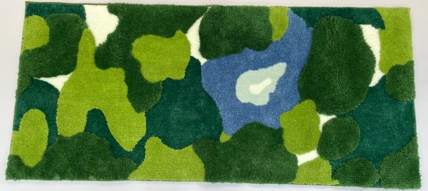 苔藓绿叶仙踪加厚床边毯飘窗垫防滑可水洗地毯80*180