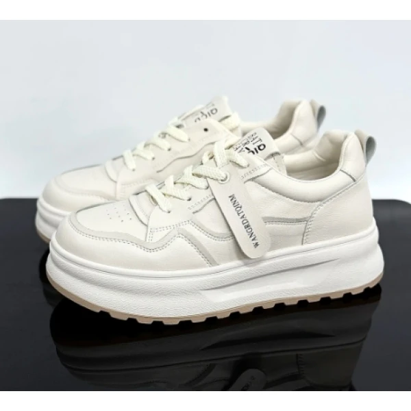 常青藤侧标签时尚百搭系带厚底休闲板鞋2D330-1