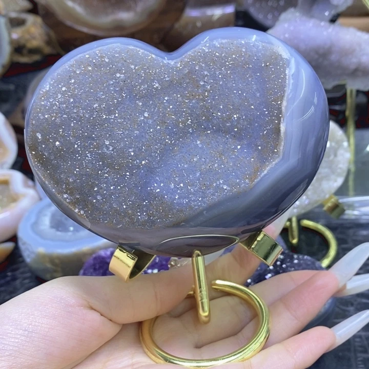 未镶嵌珠宝半成品水晶超大蓝砂糖爱心