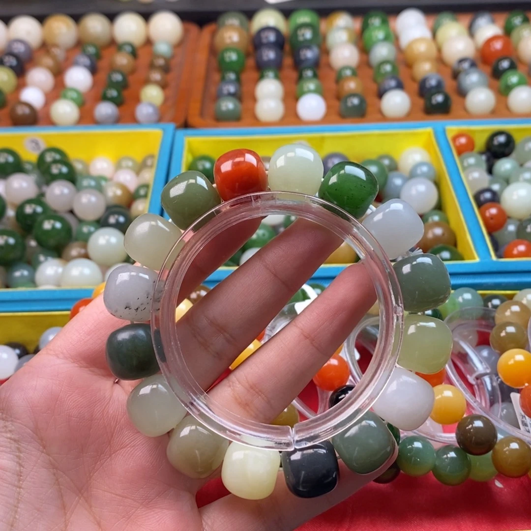 和田玉未镶嵌珠宝奇石福利多宝手串z13*14