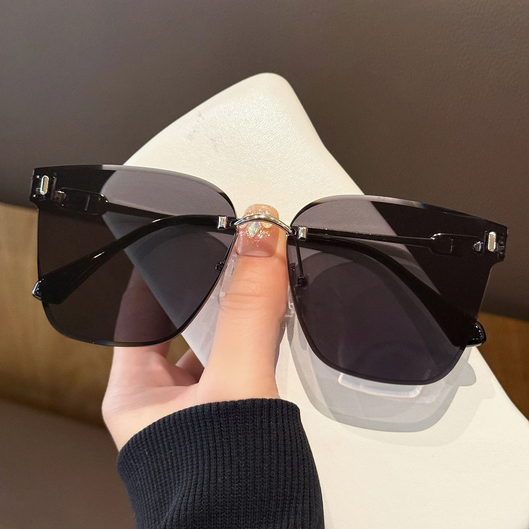 2025新款无框高级感大框显瘦金属气质墨镜女士款潮太阳眼镜时尚款