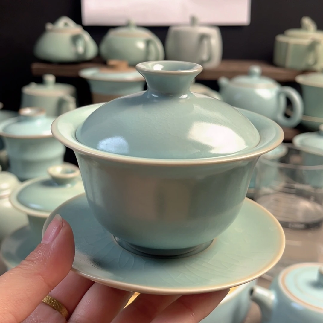 摆件陶瓷仿古釉三色青花色三款