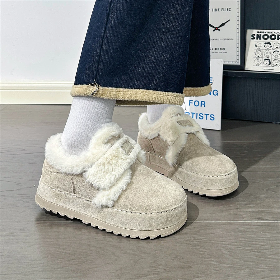 回力魔术贴雪地靴女新款冬季加绒加厚保暖棉鞋厚底韩版面包鞋子女