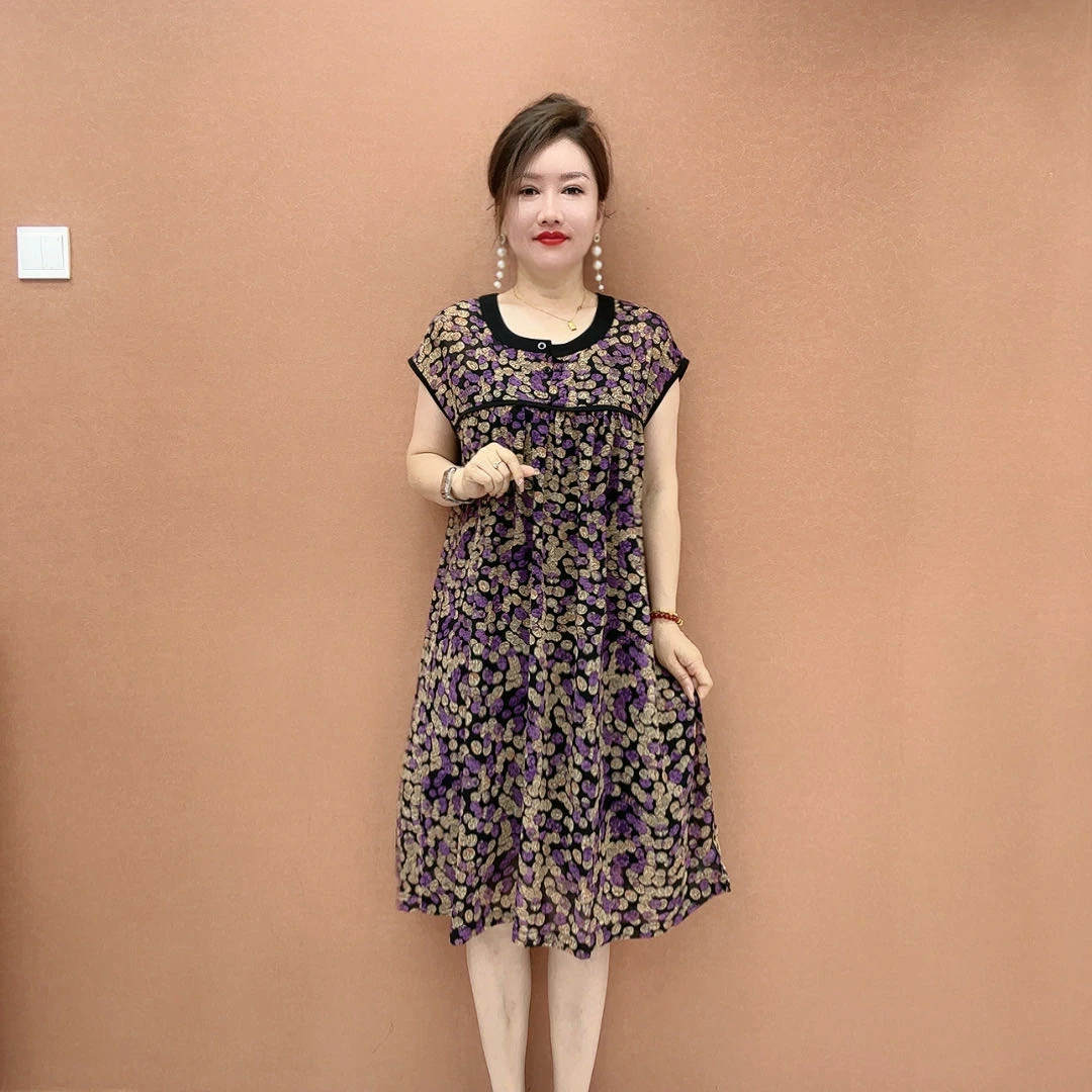 WK 时尚高雅宽松百搭韩版气质碎花连衣裙