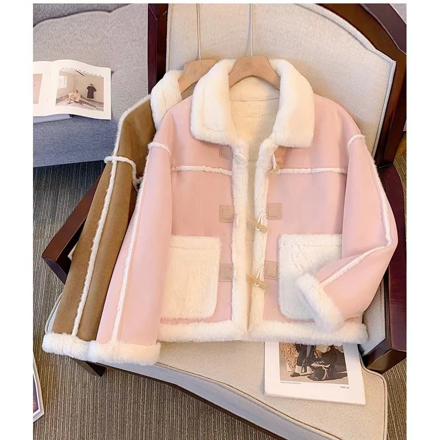 B111-B120毛衣网红洋气时尚宽松加绒加厚秋冬套头针织百搭女士