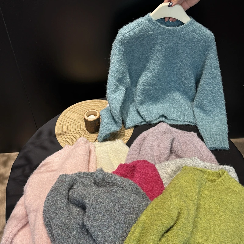 现货leomama【 拿捏松弛】女童内搭毛线衫冬儿童百搭针织毛衣打底衫