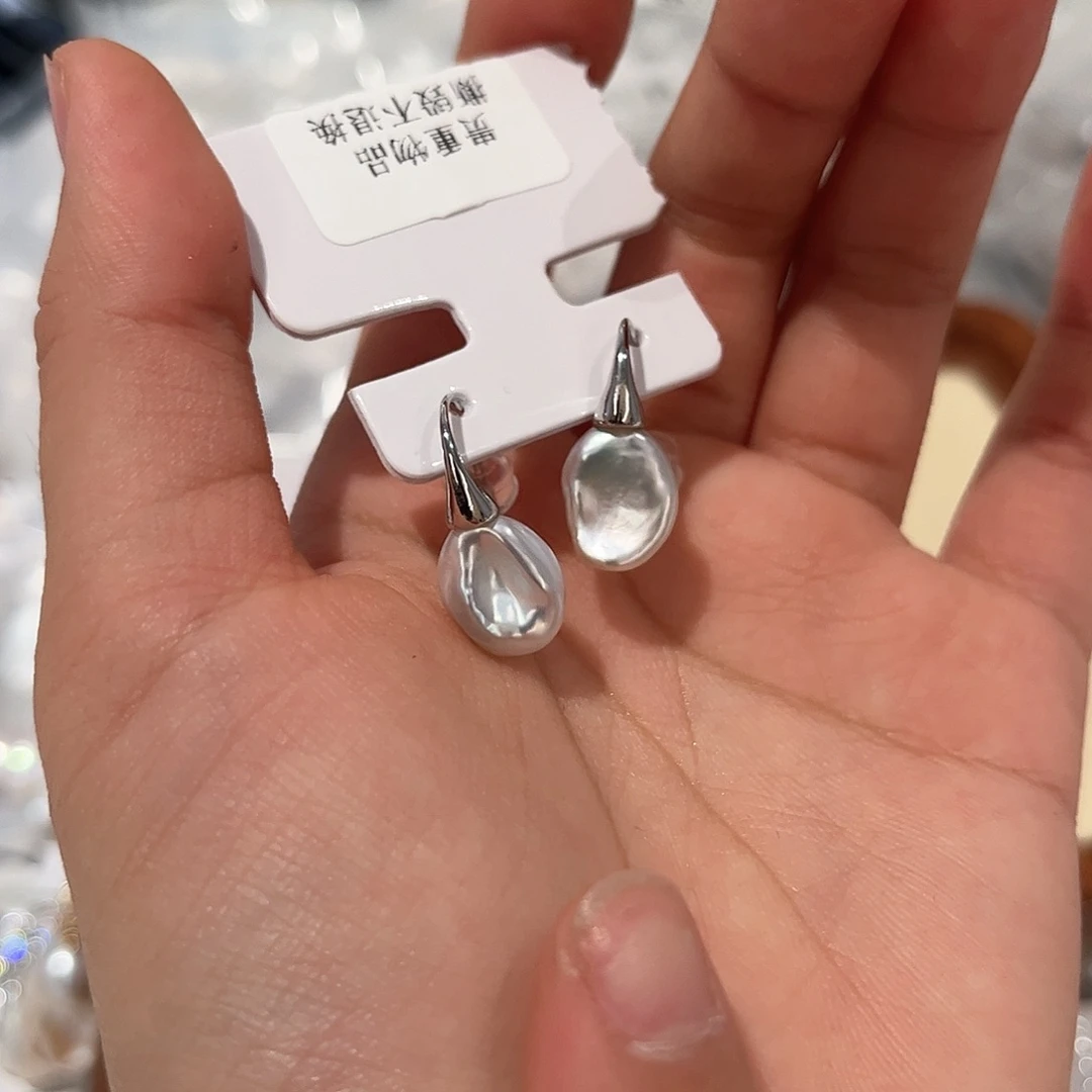 合金淡水珍珠耳饰