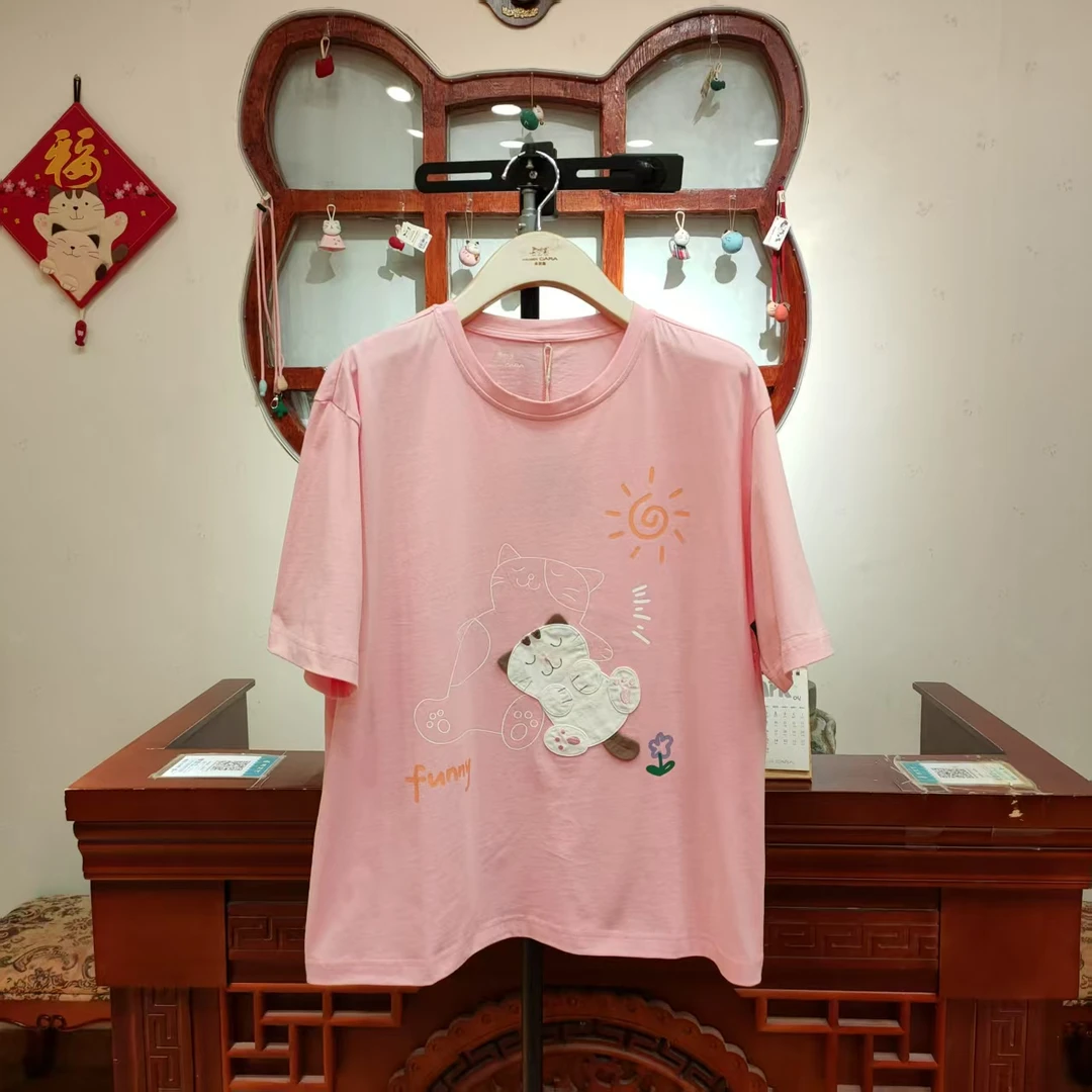 卡拉猫休闲夏季大版均码半袖
