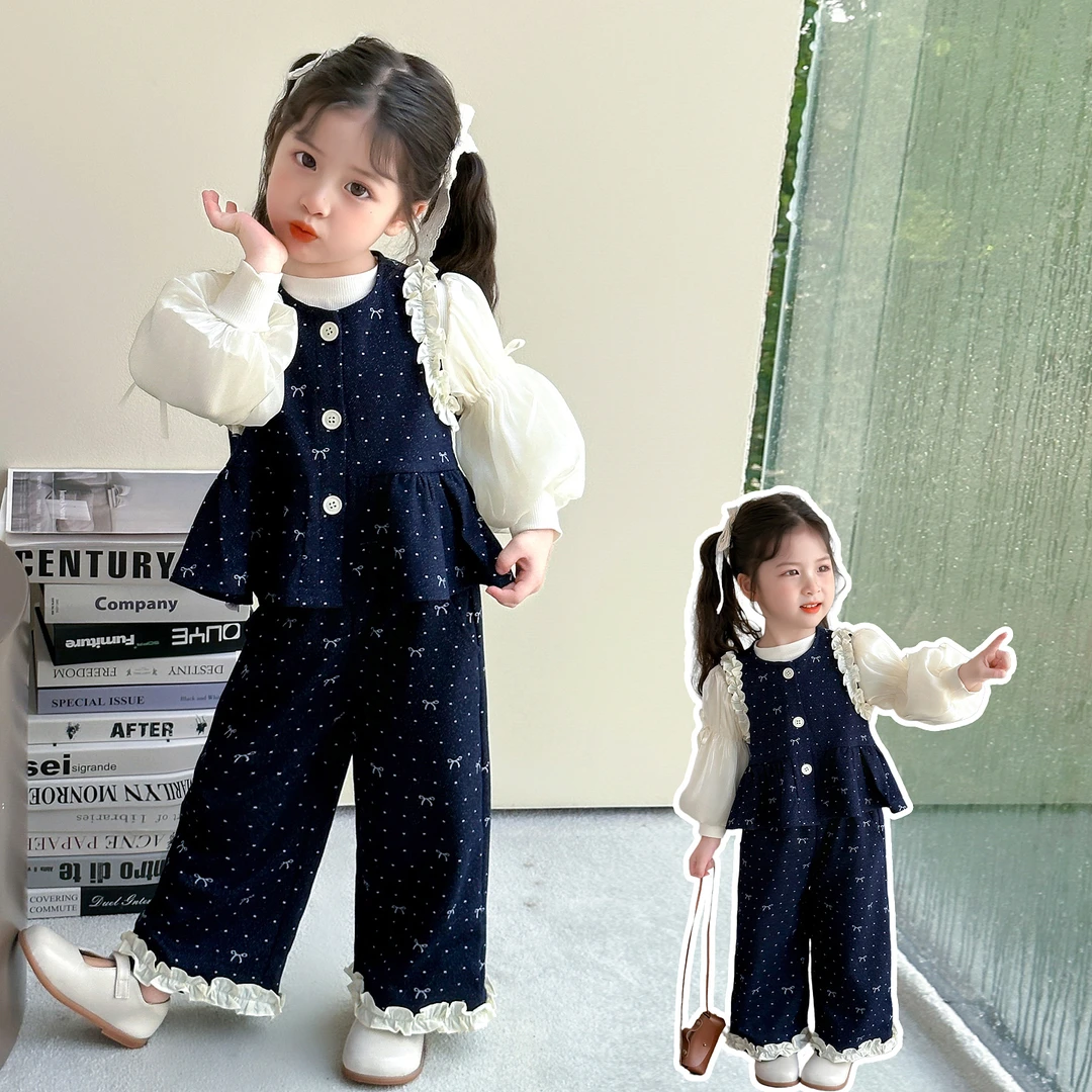 2025款韩范炸街甜美风牛仔套装春秋款时髦儿童秋装宝宝洋气三件套