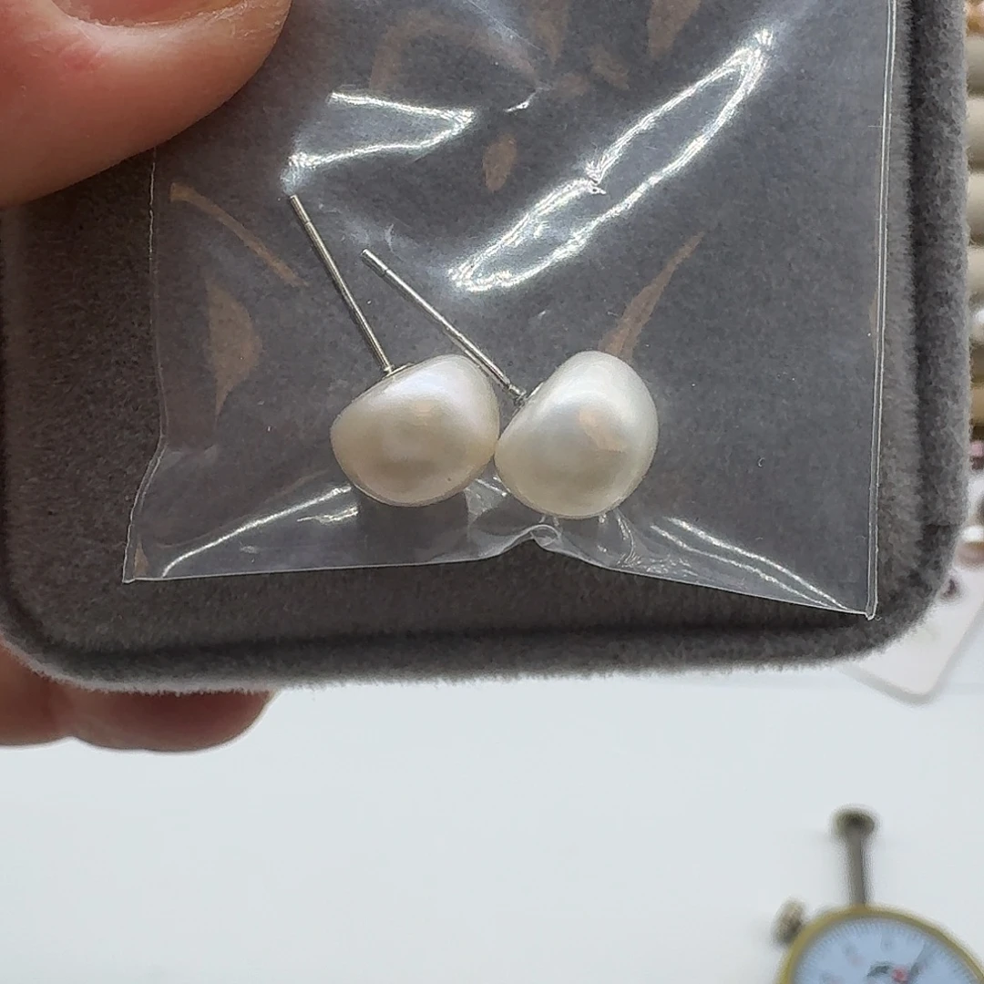 淡水珍珠耳饰银S925镶嵌