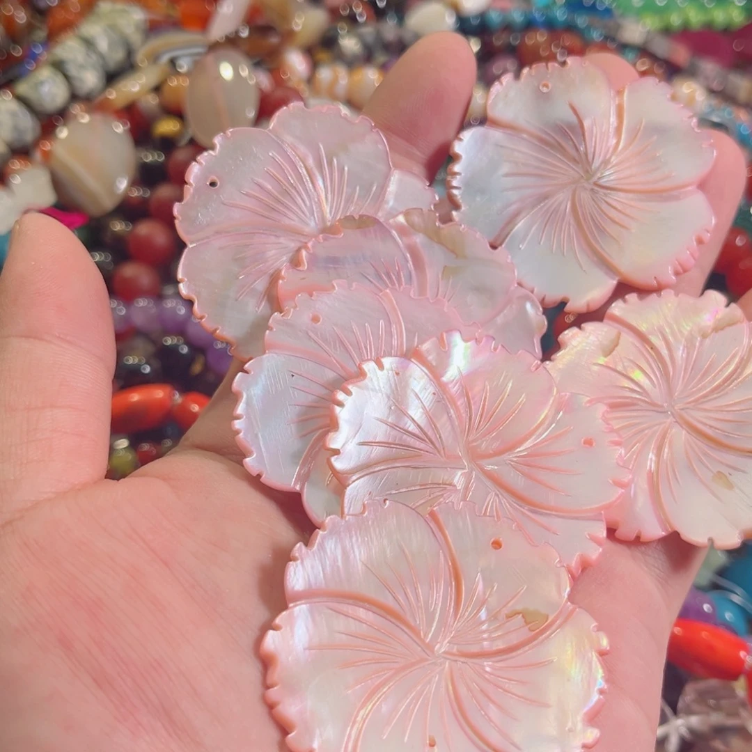 玛瑙/玉髓合金珠宝半成品粉蝶贝两个