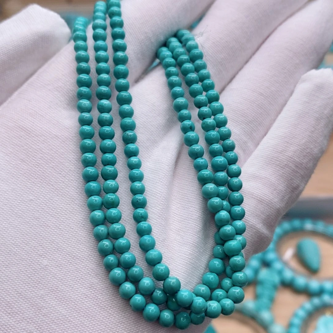 绿松石未镶嵌珠宝奇石3.8mm