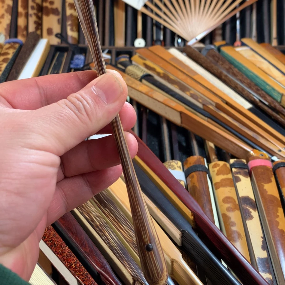 【闪购商品】扇子上**锦手工制作棕竹