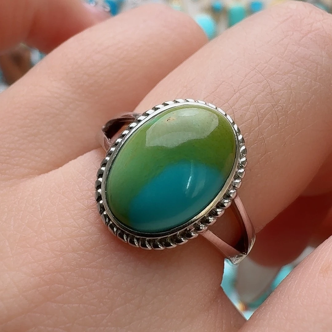 绿松石珠宝奇石银S925镶嵌