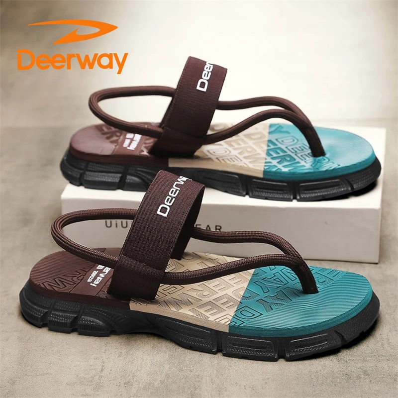 德尔惠凉拖男士夏季新款韩版人字拖休闲户外沙滩鞋防滑防臭舒适