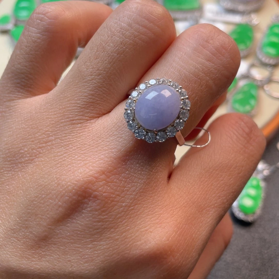 翡翠吊坠(不含链)银S925镶嵌戒指