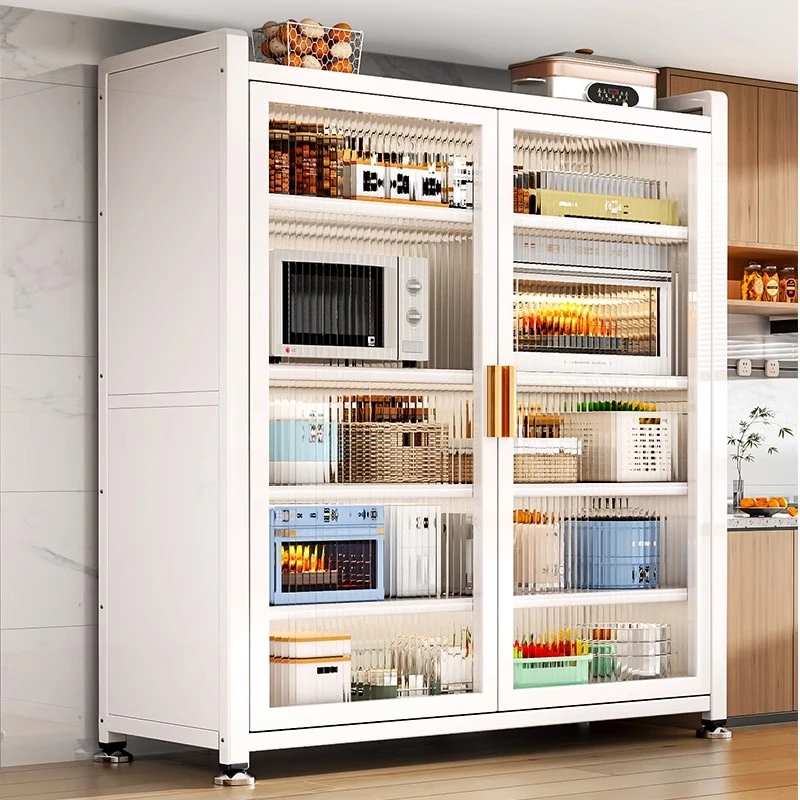 厨房餐边柜落地家用厨房储物柜多功能置物架收纳柜碗柜防尘大容量