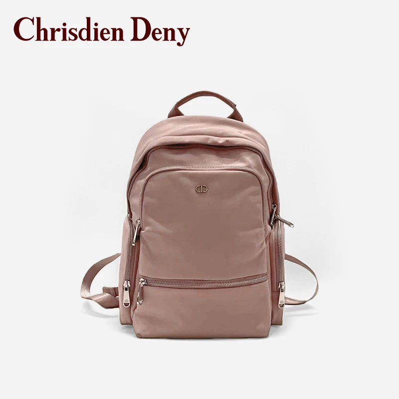 Chrisdien Deny 拉链欧美风可调节双肩包休闲双肩背韩版轻便背提