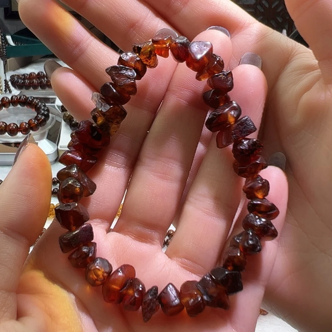 琥珀未镶嵌手串抚顺琥珀随型