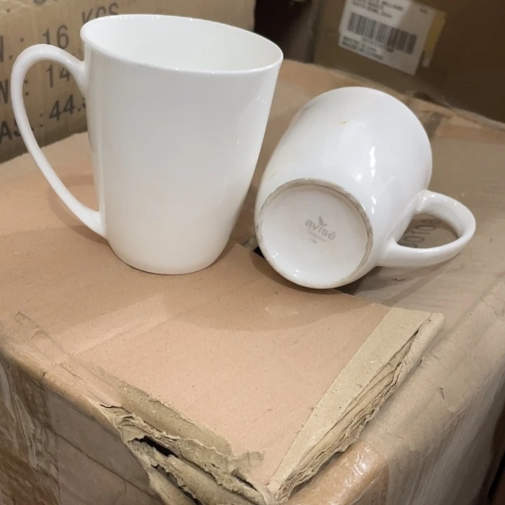 瓷片原单骨质瓷牛奶杯一对