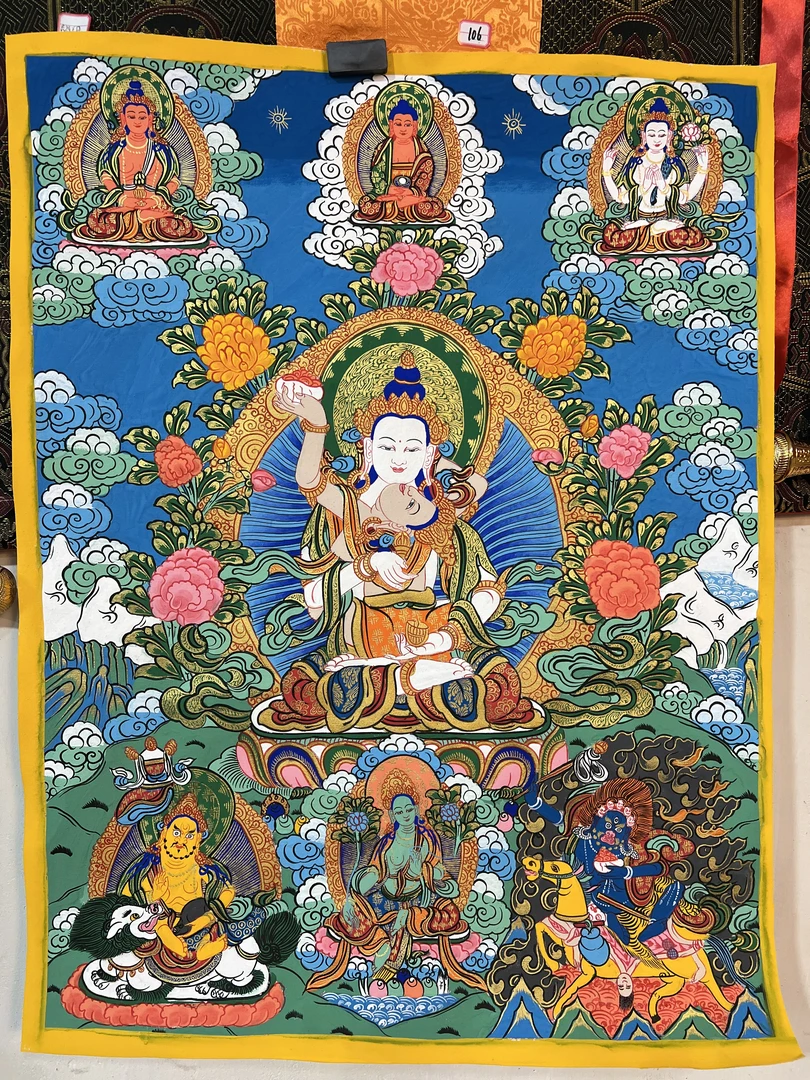 西藏包邮金刚萨埵唐卡可用于客厅装饰