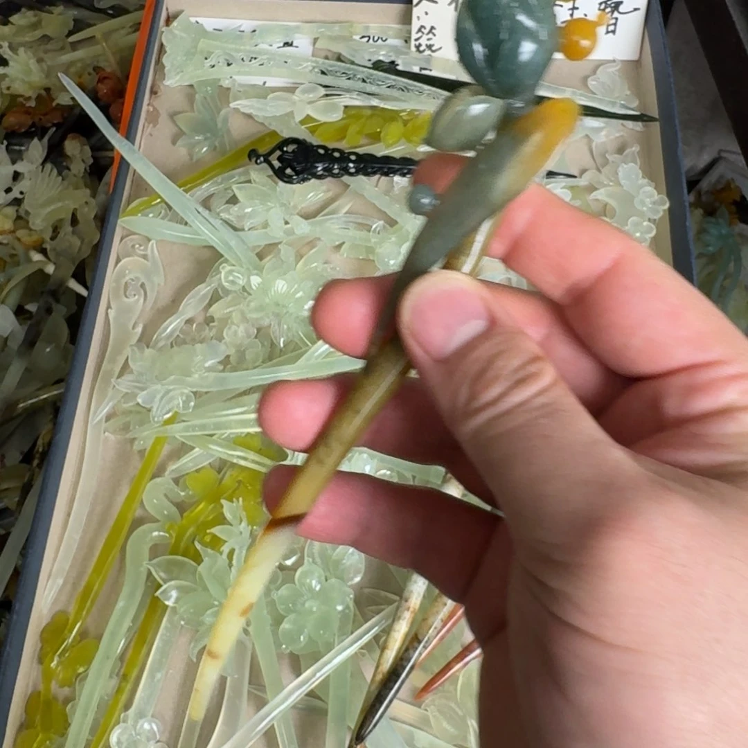 岫玉发饰未镶嵌明君玉簪就是好看