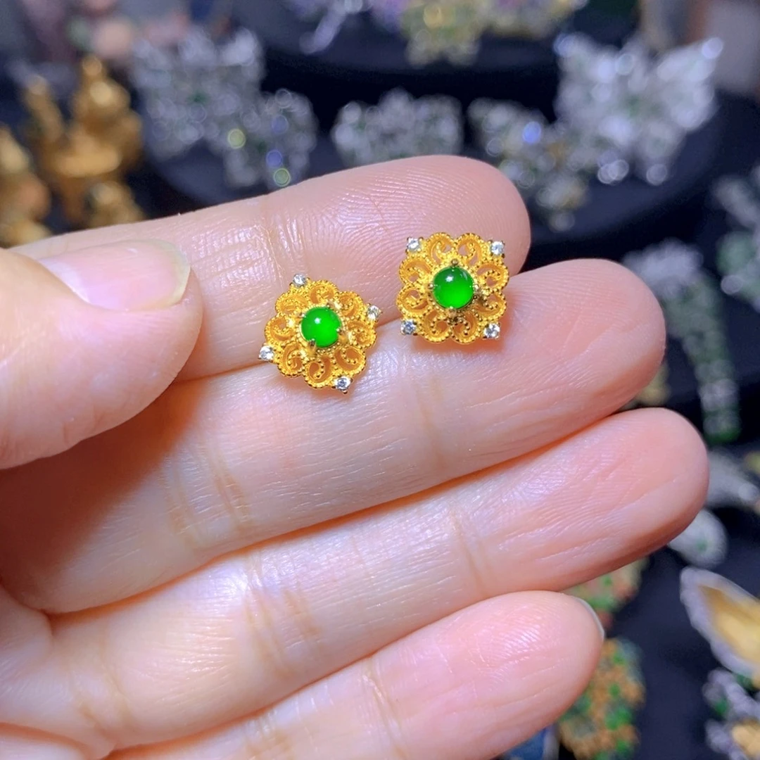 翡翠银S925镶嵌颈饰天然翡翠