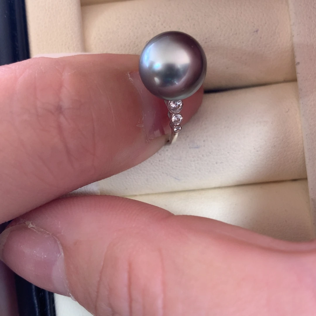 海水珍珠戒指18K金镶嵌