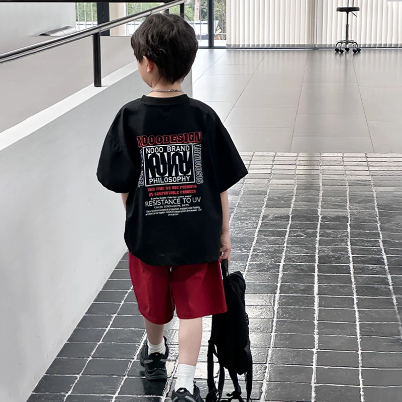 儿童短袖男童T恤2025新款夏季中大童夏装洋气时髦半袖男孩上衣潮t