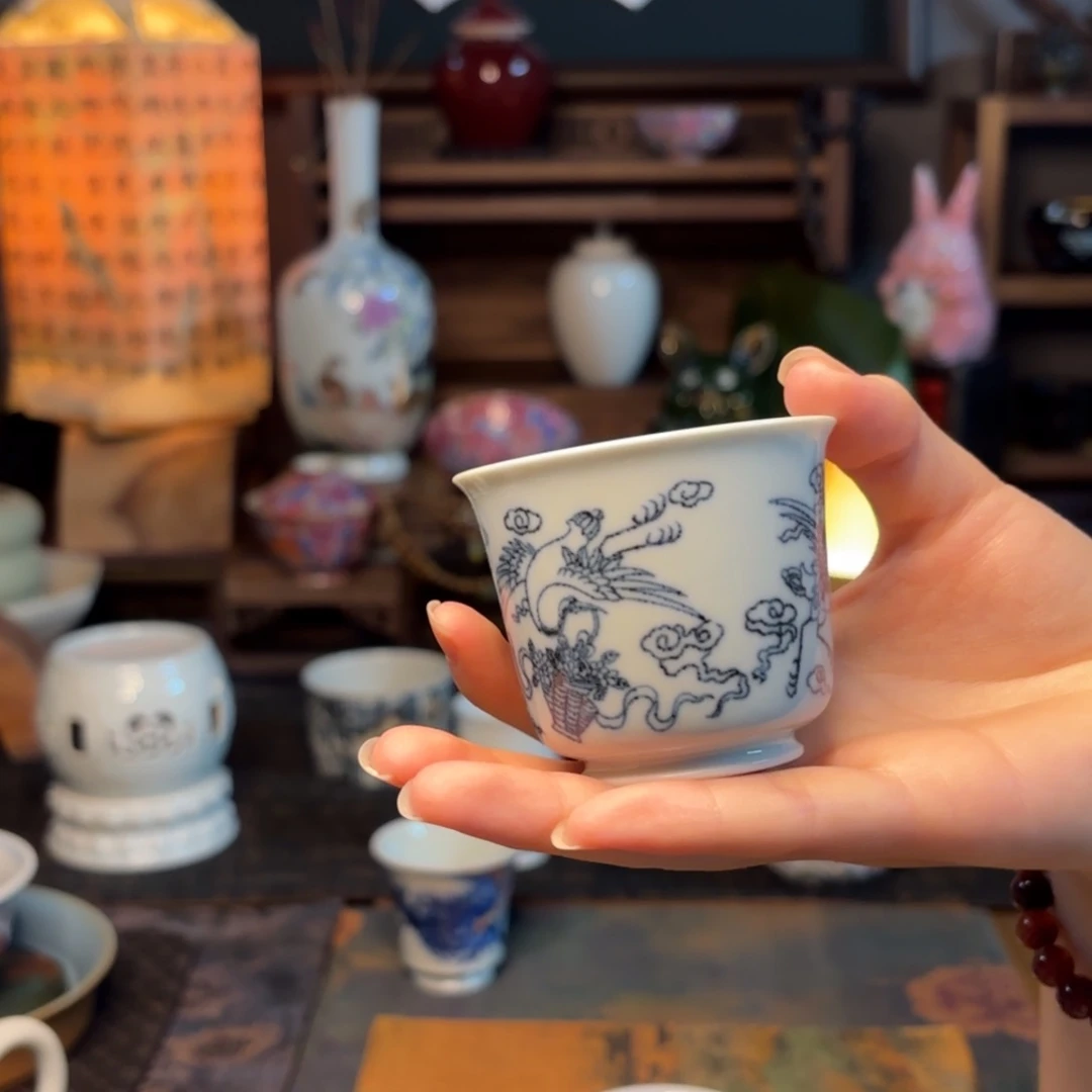 全手工福利鹤仙八宝杯杯