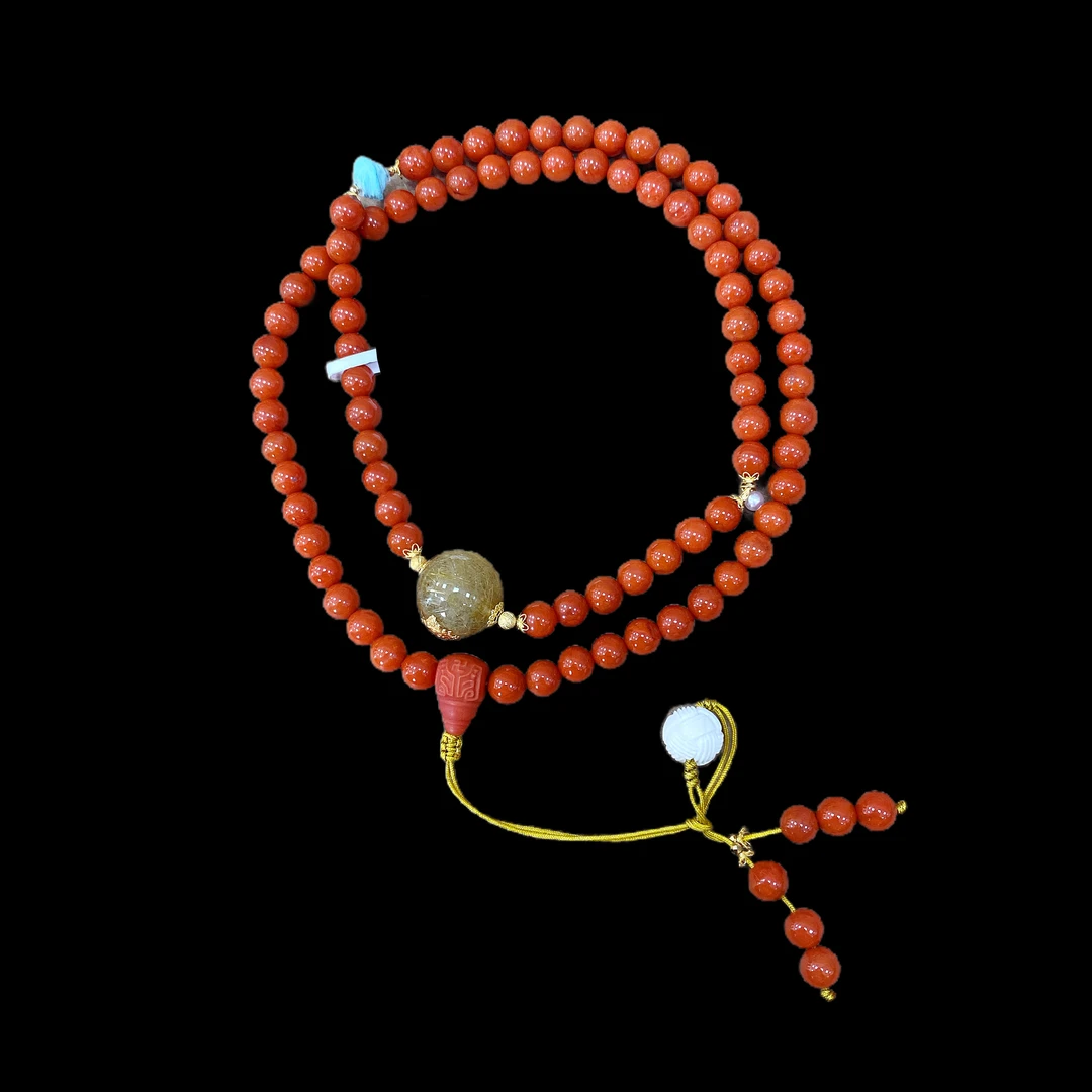 1979-南红+水晶项链18k孤品