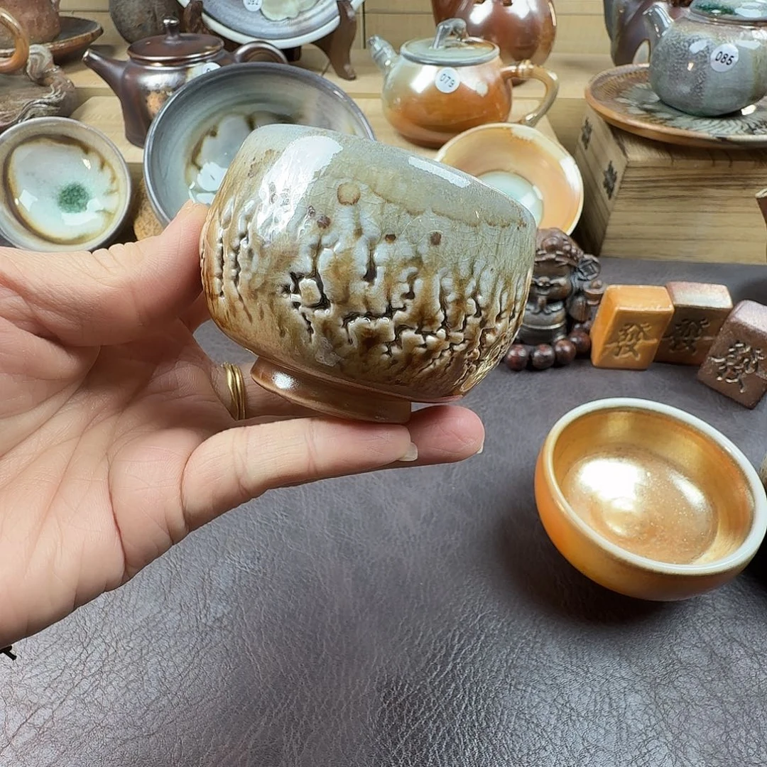 手工手作柴烧主人杯