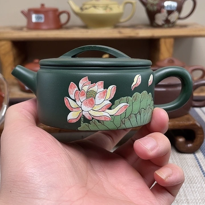 旋***女茶壶紫砂原矿手工紫砂壶的