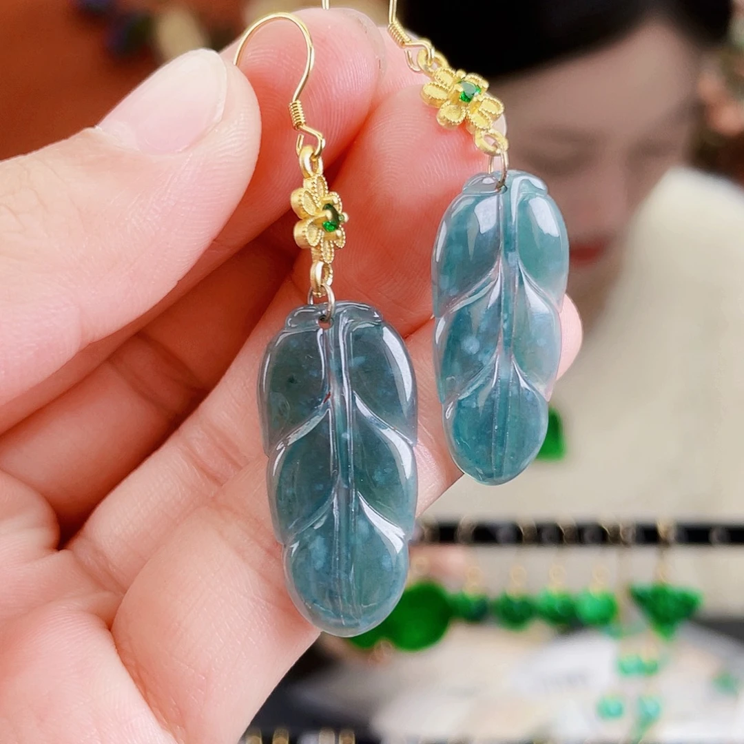 翡翠未镶嵌耳饰饰品