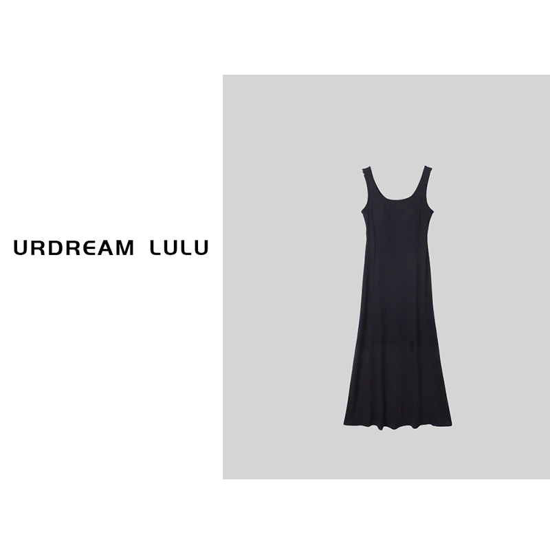 [高雅秘韵] 莱赛尔棉空气杯宽肩带长裙透气高弹修身连衣裙-PA5180