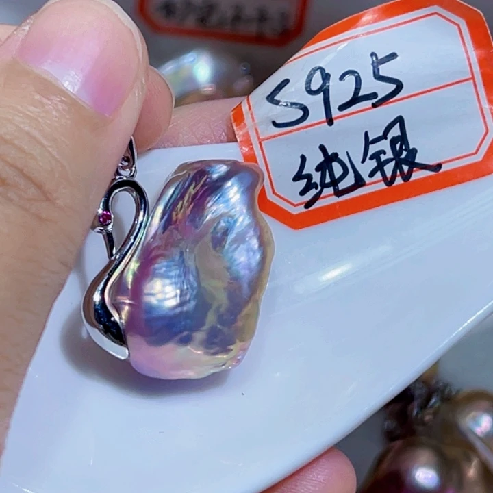 淡水珍珠银S925镶嵌颈饰