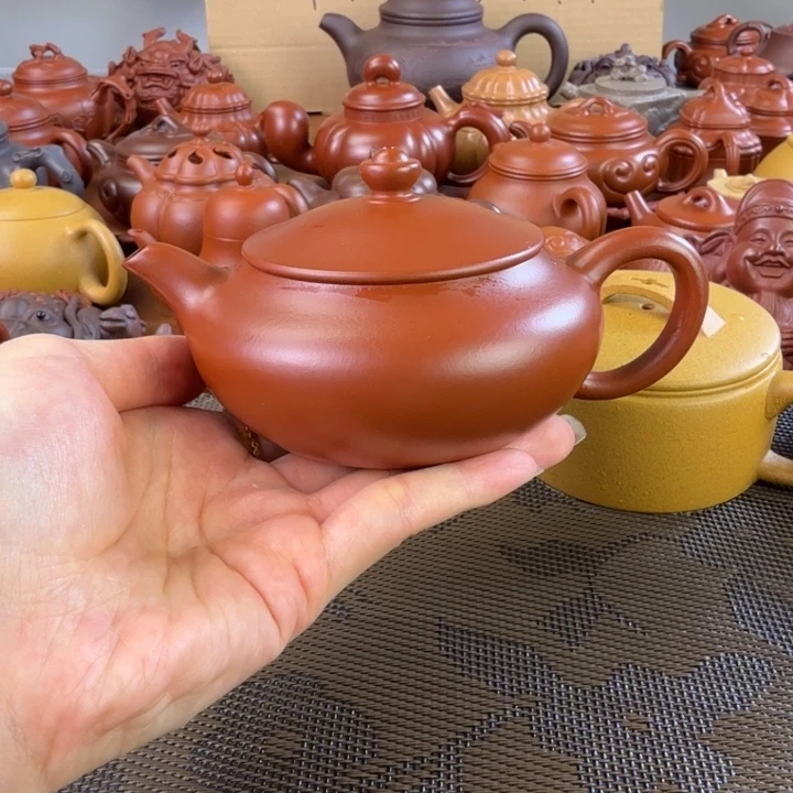 紫砂茶壶朱泥半手明炉200毫升